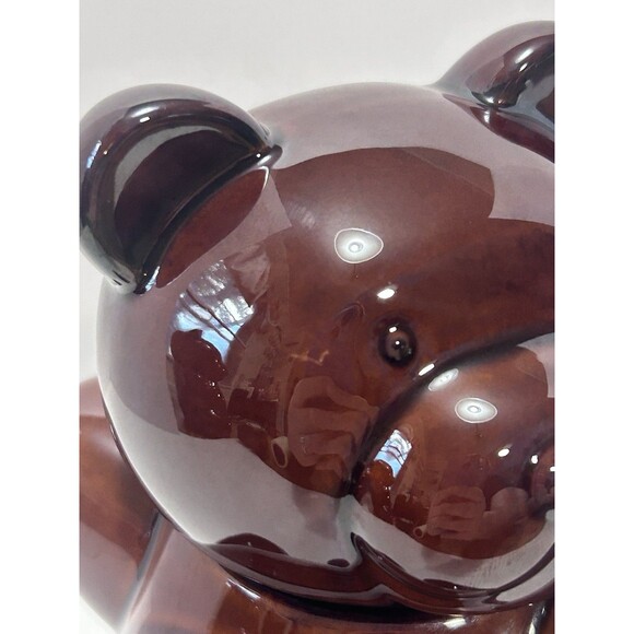 VTG Aramis 8" Brown Teddy Bear Cookie/Treat Jar Collectible Ceramic Container - Picture 4 of 10